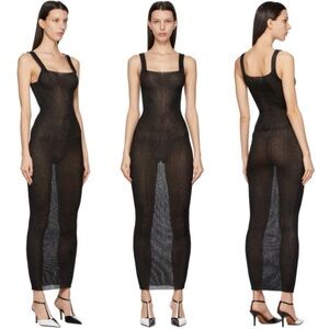 NEW! a. roege hove- SSENSE Square Maxi Dress Size M/L Sheer See Through